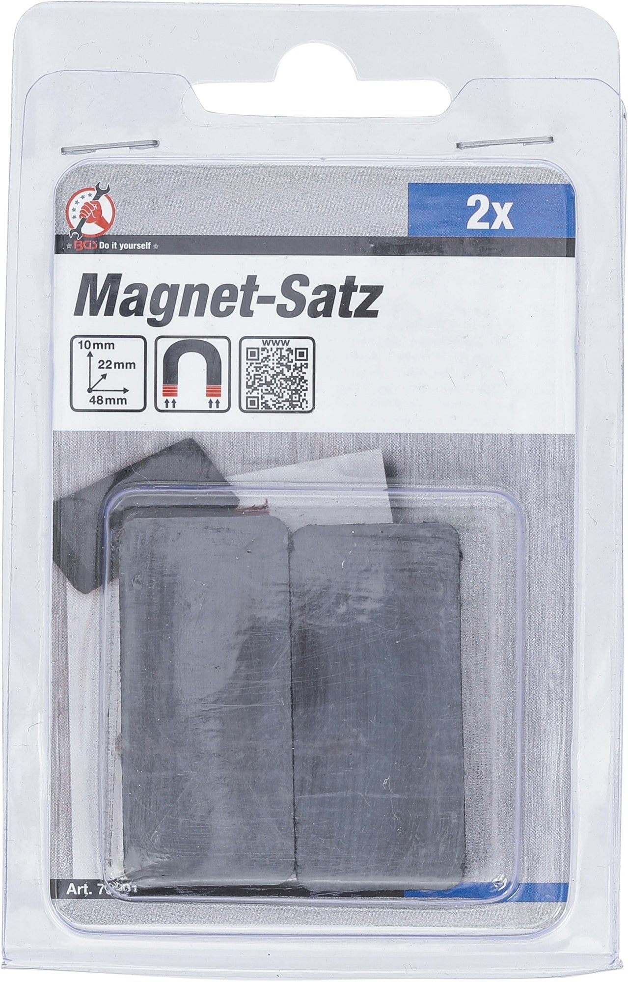 BGS DIY 79901 Satz Magnete Keramik rechteckig 2 teilig