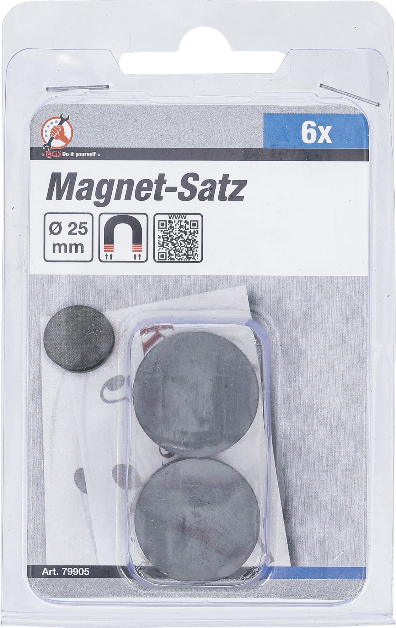 BGS DIY 79905 Satz Magnete Keramik rund Ø 25mm 6 teilig
