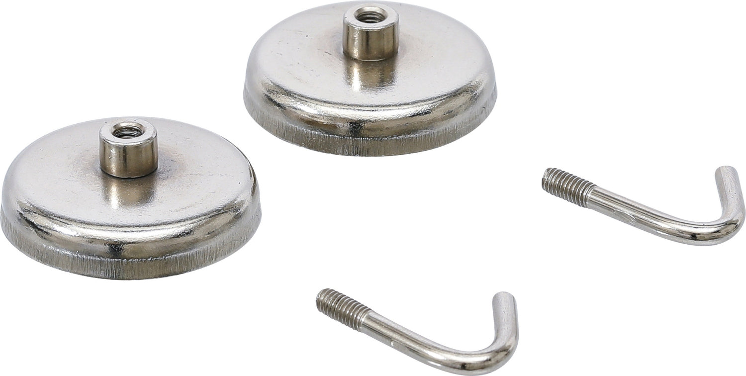 BGS DIY 79913 Satz Haken Magnete rund Ø 34mm Tragfähigkeit 3,5kg 2 teilig