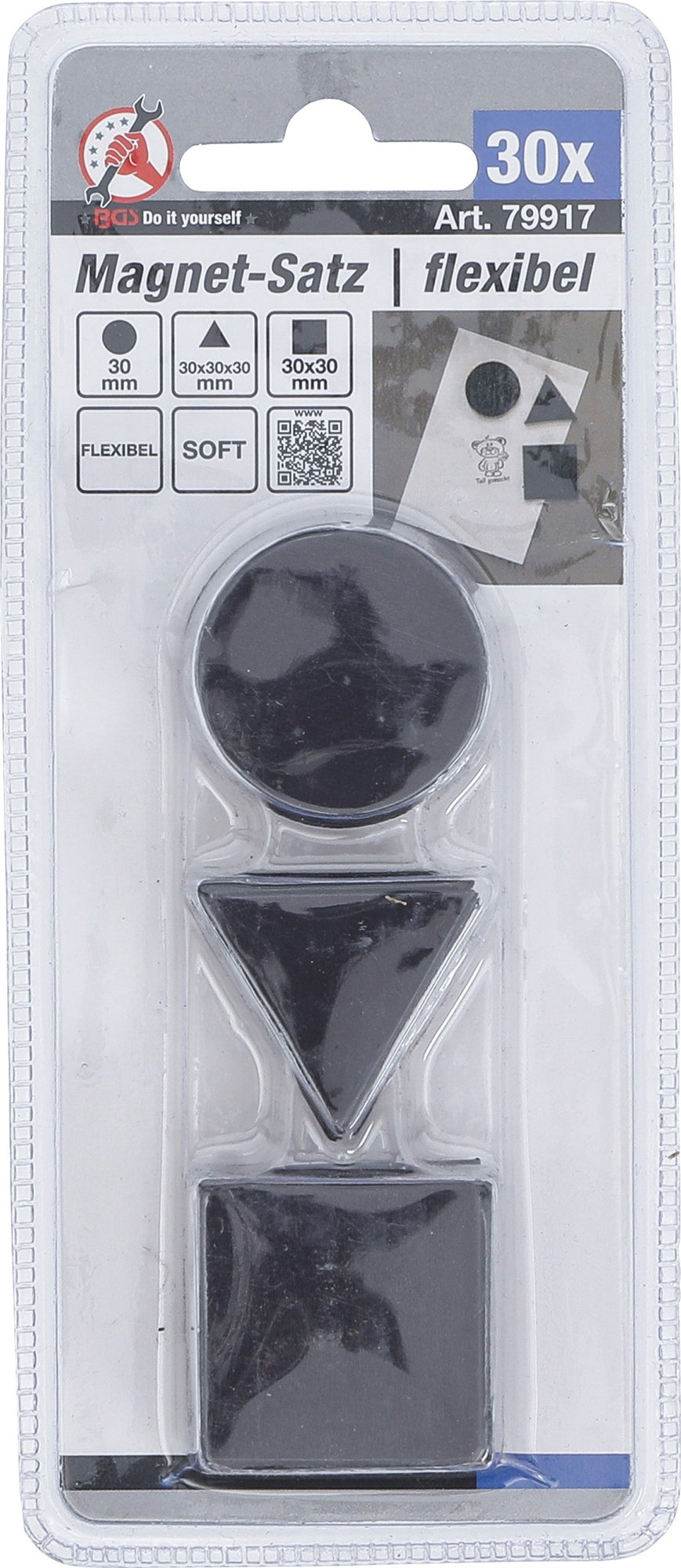 BGS DIY 79917 Satz Magnete flexibel 30 teilig