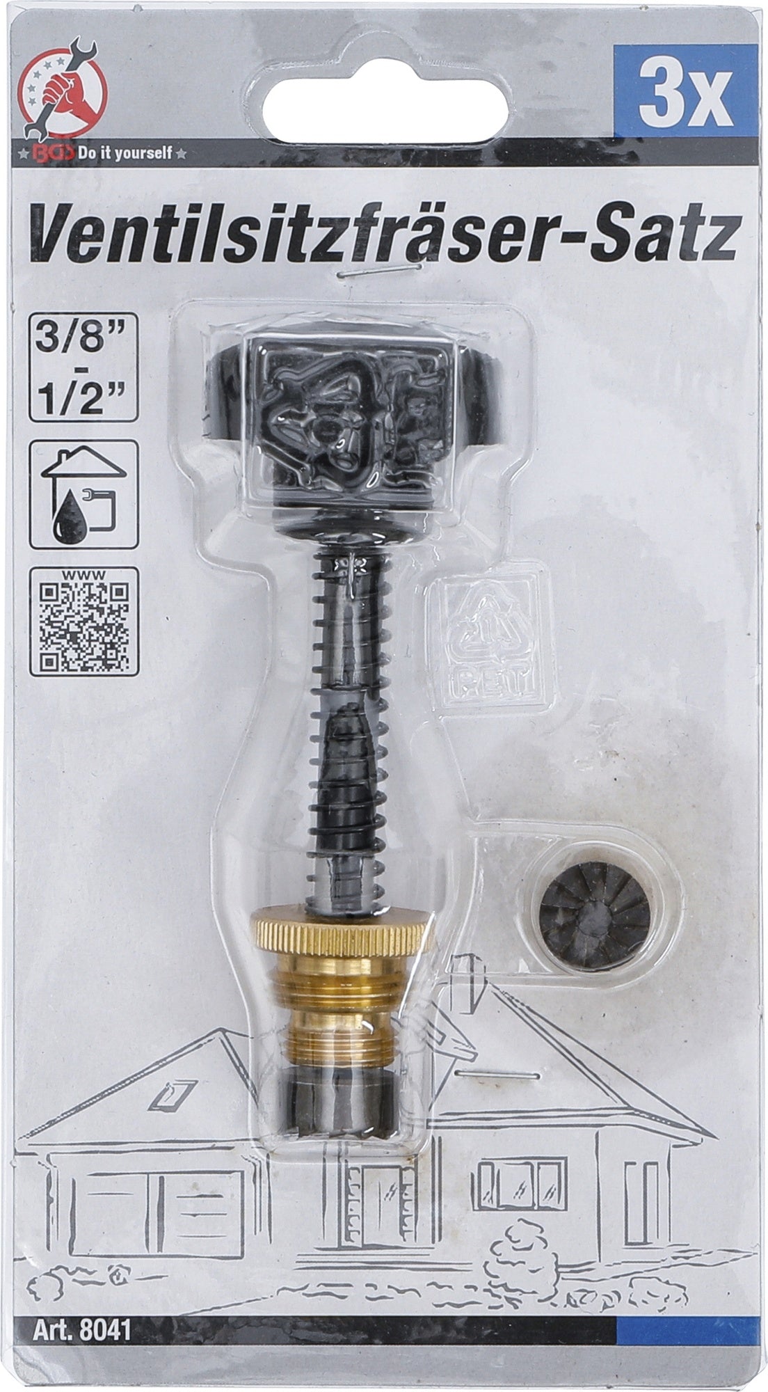 BGS DIY 8041 Satz Ventilsitzfräser 3/8" - 1/2"