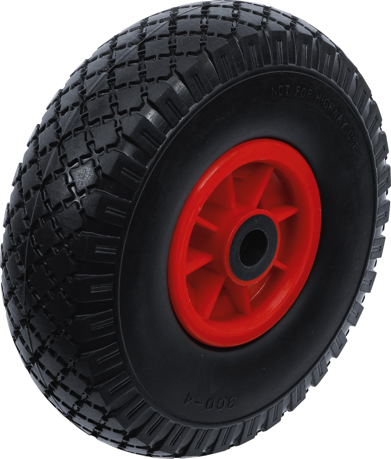 BGS DIY 80650 Rad für Sackkarren Bollerwagen PU rot / schwarz Ø260mm