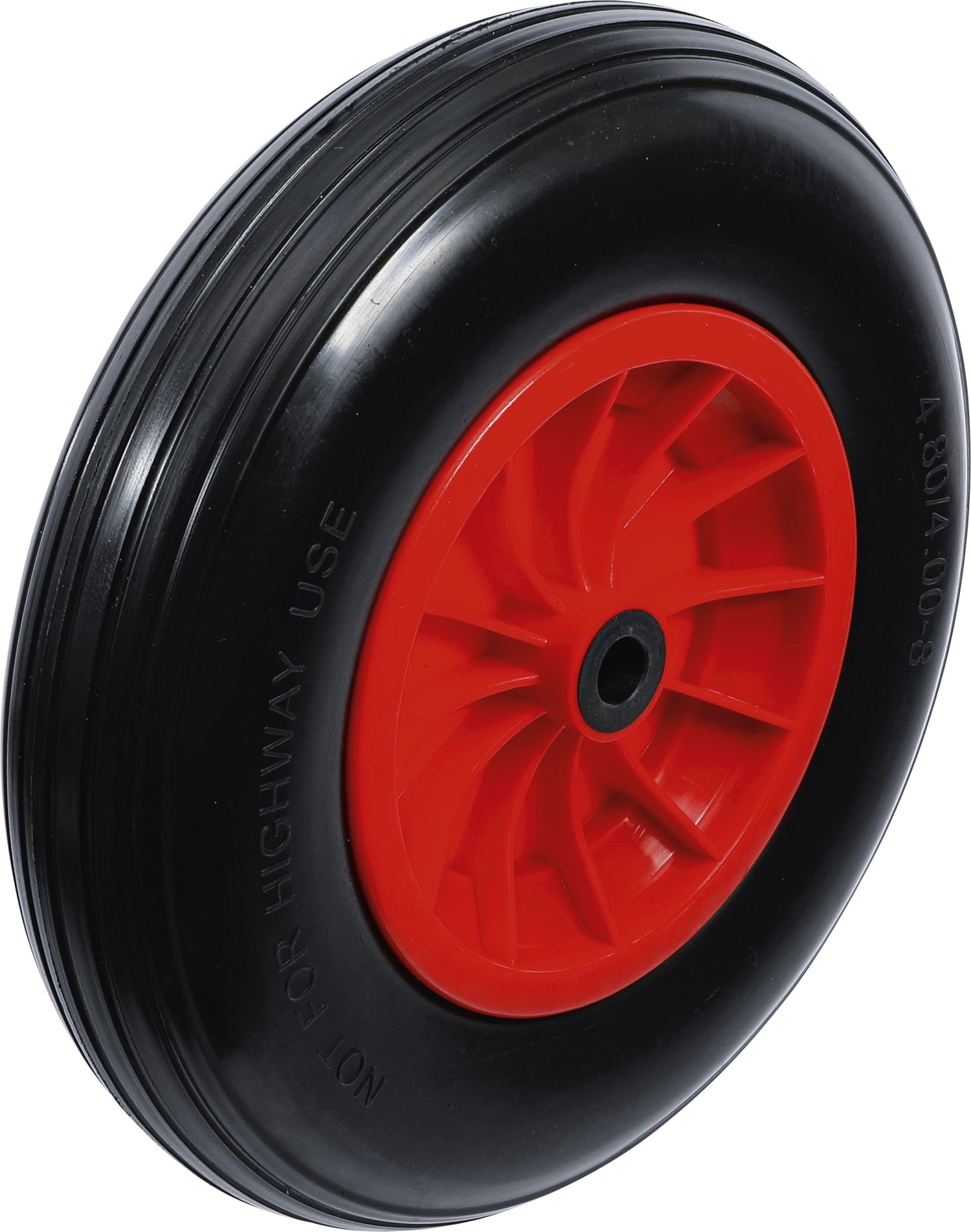 BGS DIY 80655 Rad für Sackkarren Bollerwagen PU rot / schwarz Ø400mm