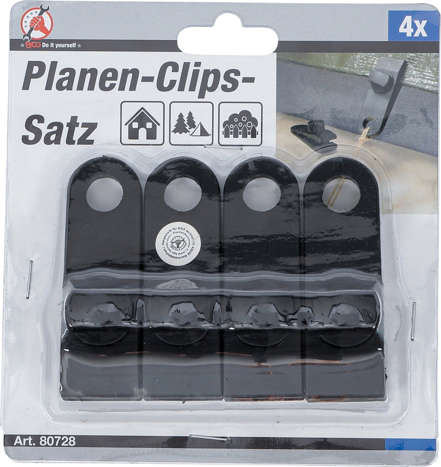 BGS DIY 80728 Planen Clips Zelt Boot Abdeckplanen Sonnensegel Werbebanner