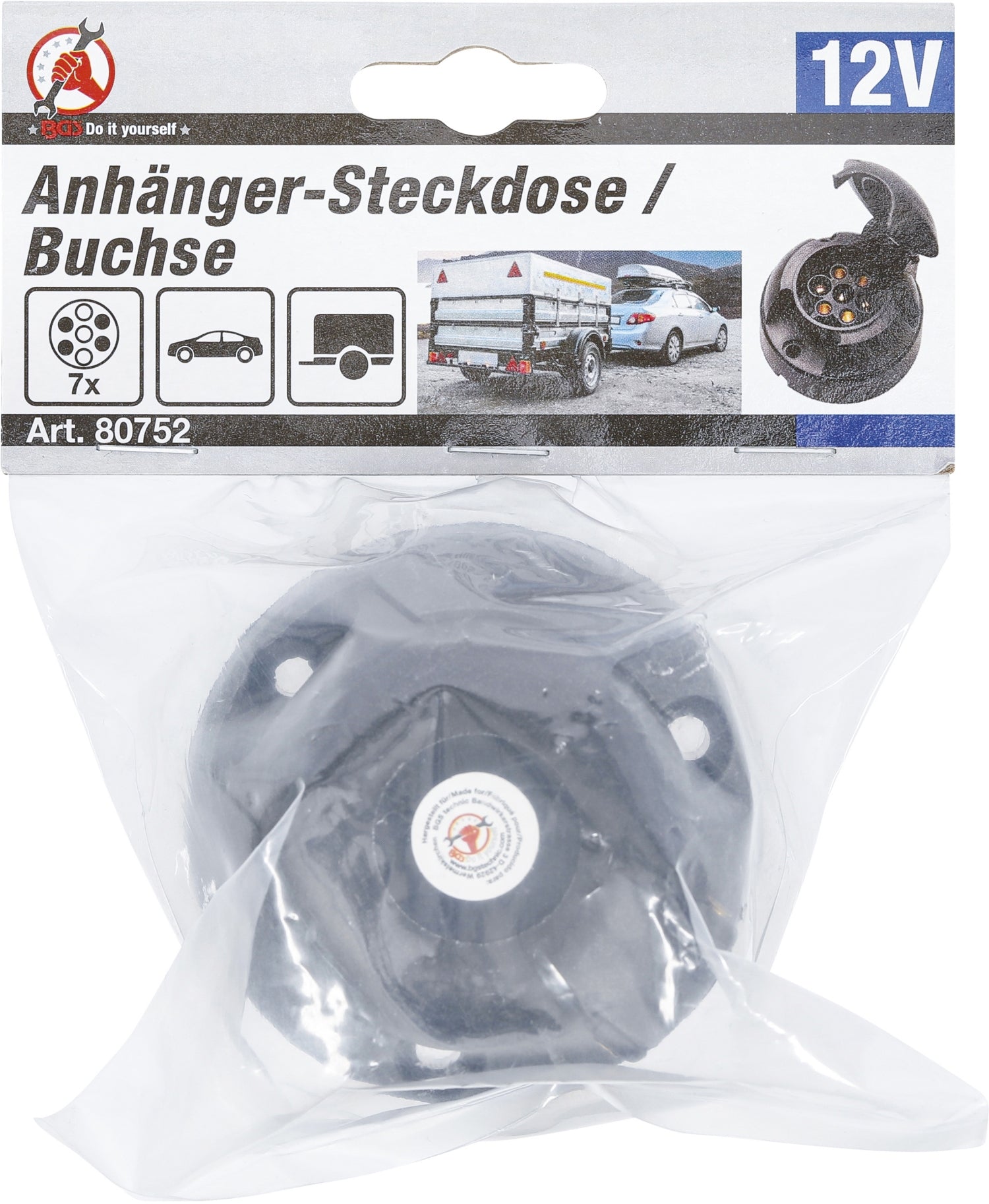 BGS DIY 80752 Anhängersteckdose Buchse 7 polig