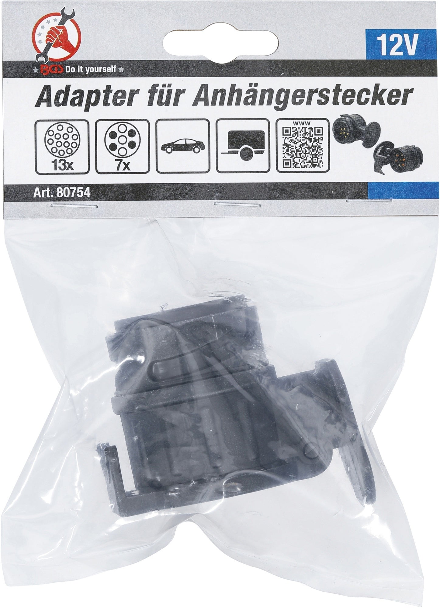 BGS DIY 80754 Adapter für Anhängerstecker 7 polig auf 13 polig