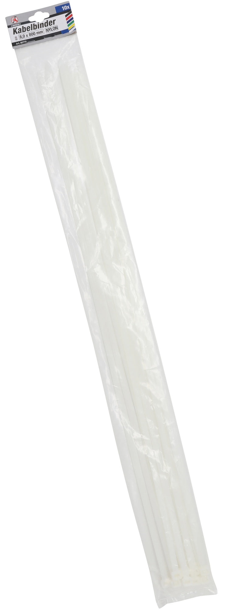 BGS DIY 80775 Sortiment Kabelbinder weiß 8,0 x 800mm 10 teilig