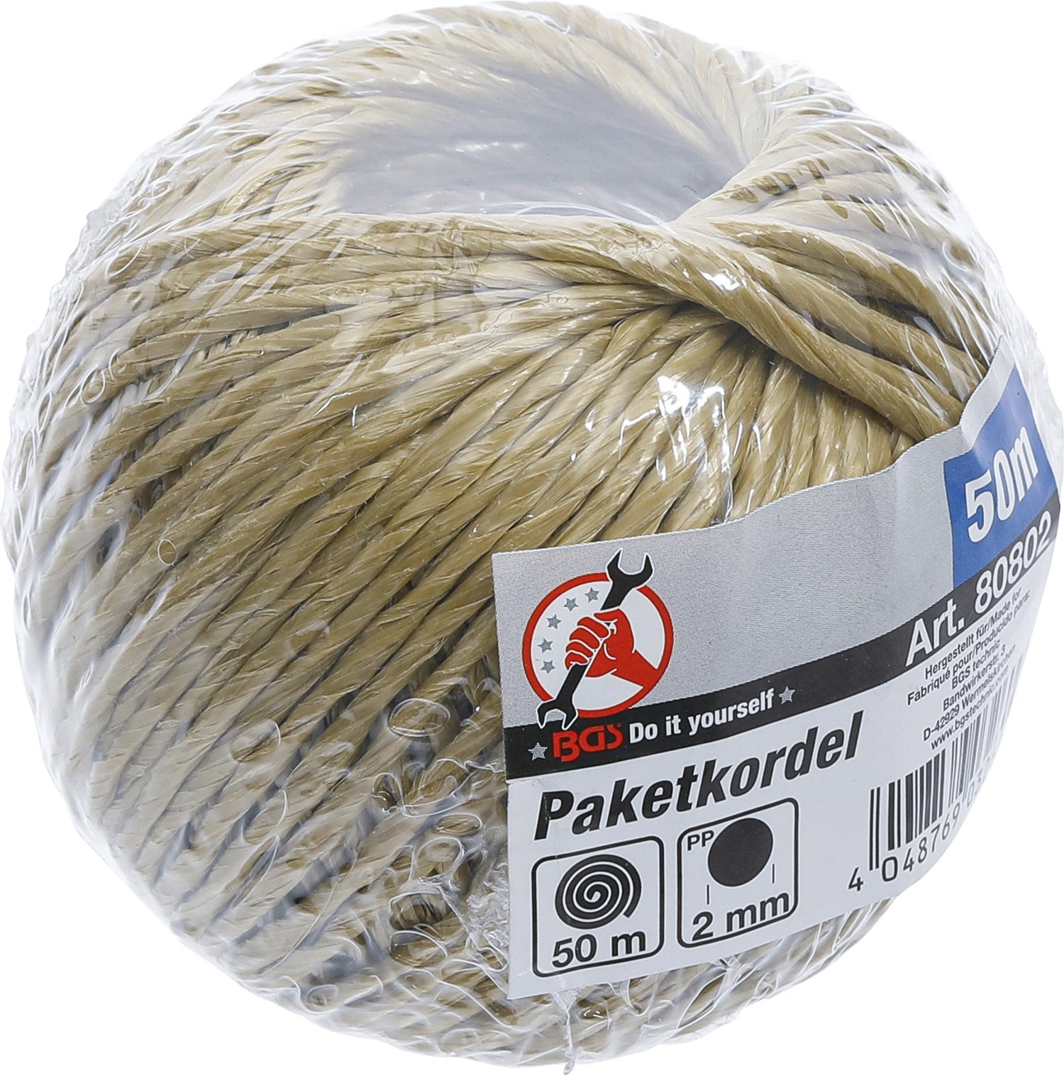 BGS DIY 80802 Paketkordel 2mm x 50m