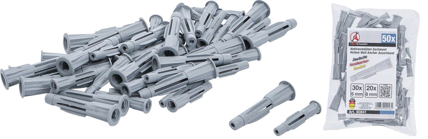 BGS DIY 80841 Sortiment Hohlraumdübel 50 teilig