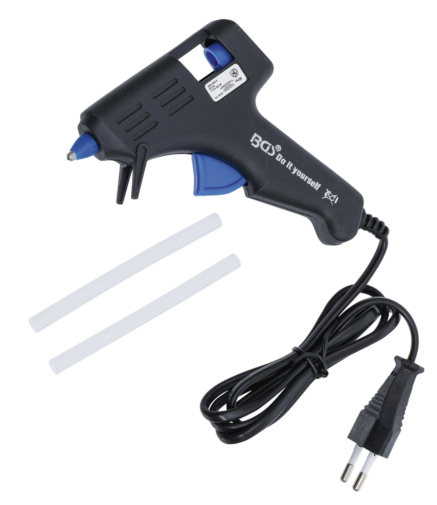 BGS DIY 80845 Mini Heißklebepistole mit 2 Klebesticks Ø 7,5mm 7W