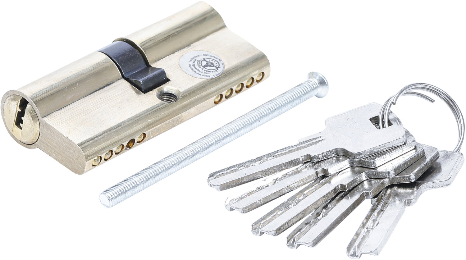 BGS DIY 8093 Messing Schließzylinder schwere Ausführung 70mm