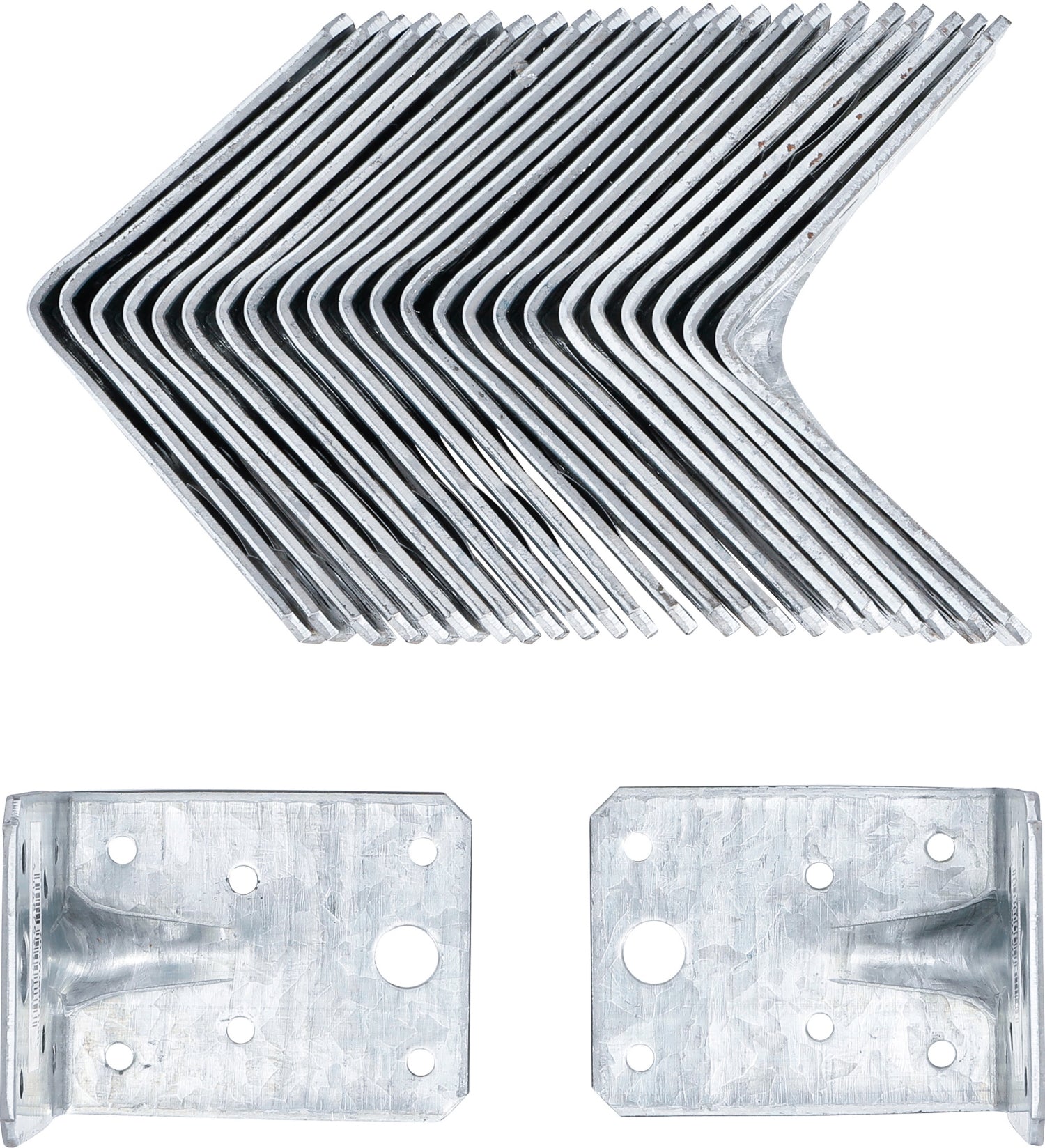 BGS DIY 80937-25 Satz Winkelverbinder 70 x 70 x 55 x 2,5mm Sparpack 25 Stück