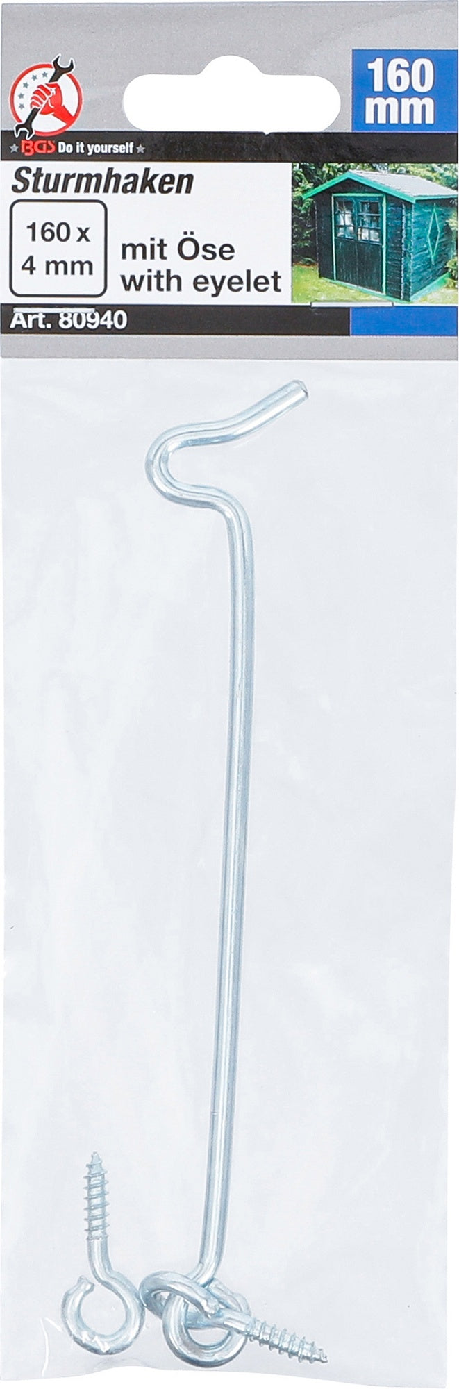 BGS DIY 80940 Sturmhaken 4,0 x 160mm