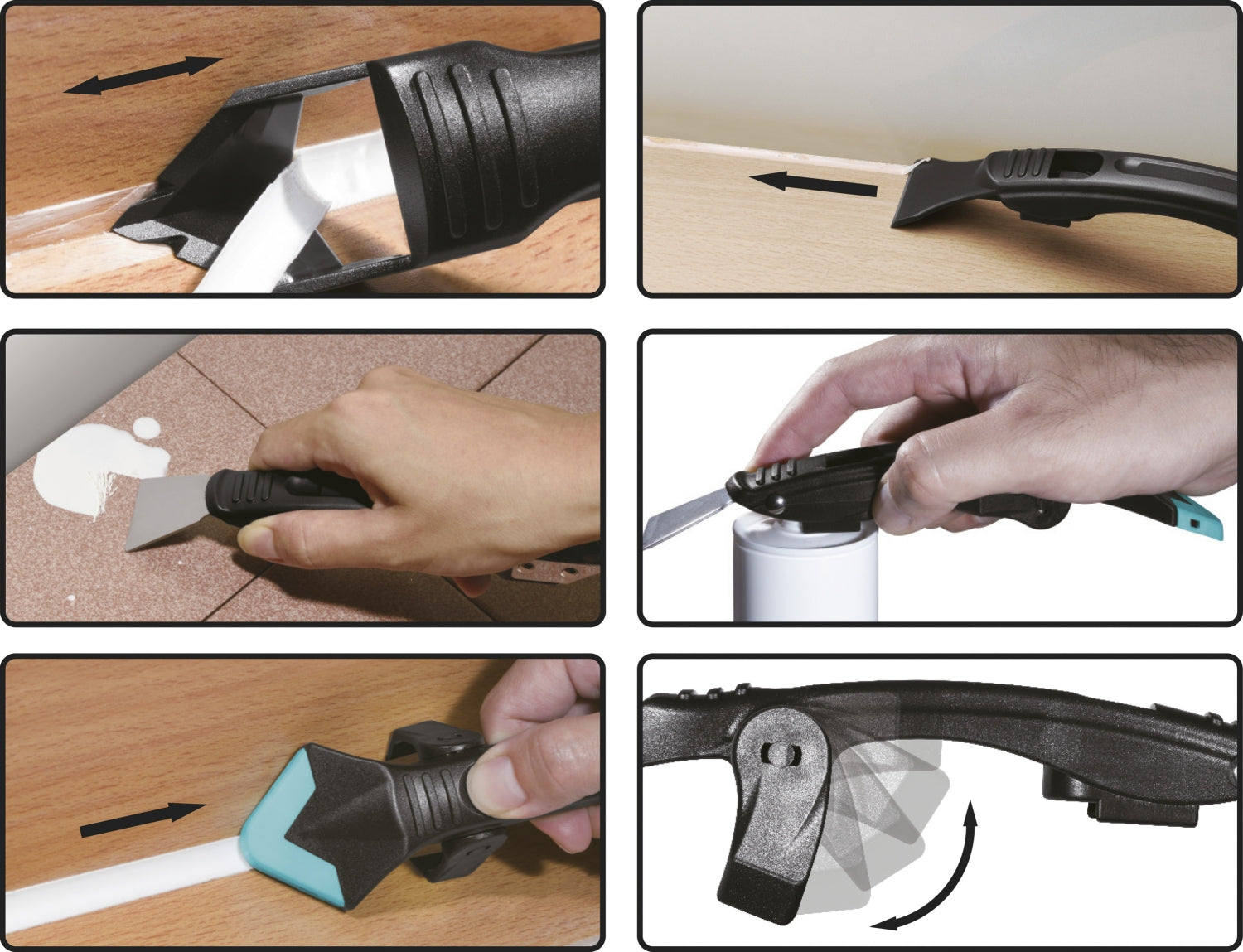 BGS DIY 85209 Satz Silikon Fugenentferner & Spachtel 7 teilig