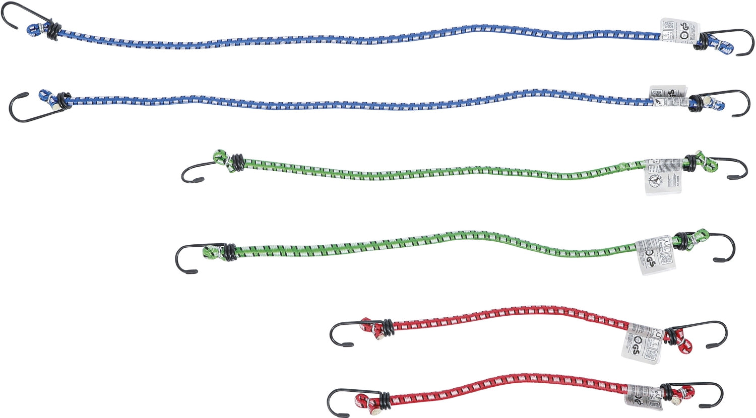 BGS DIY 85516 Satz Gepäckspanner Länge 300mm & 450mm & 600mm 6 teilig