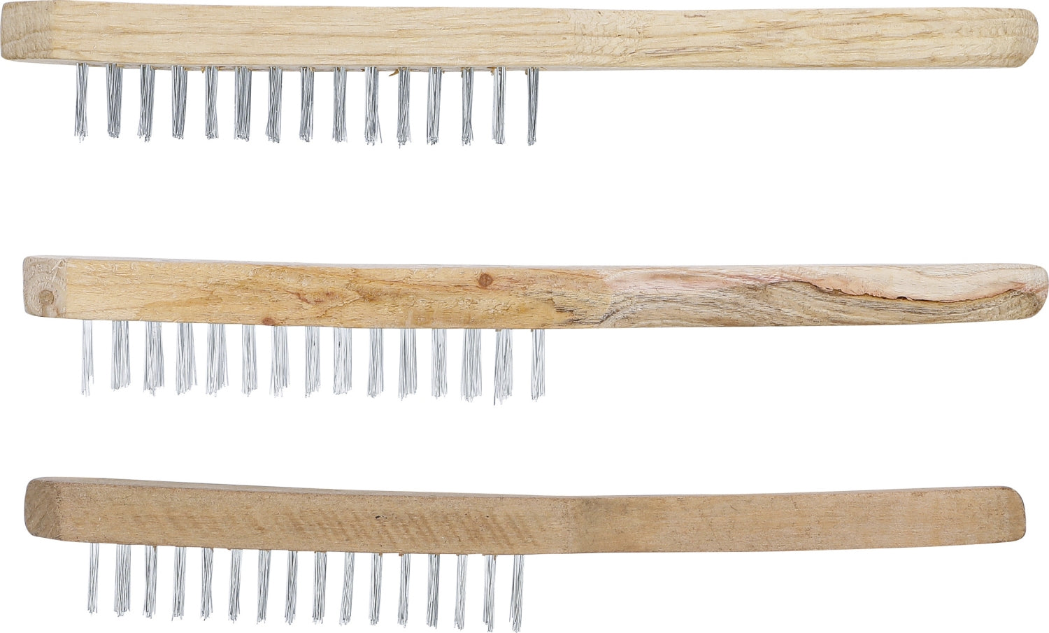 BGS DIY 85815 Satz Drahtbürsten mit Holzstiel 2-, 3-, 4-reihig 3 teilig