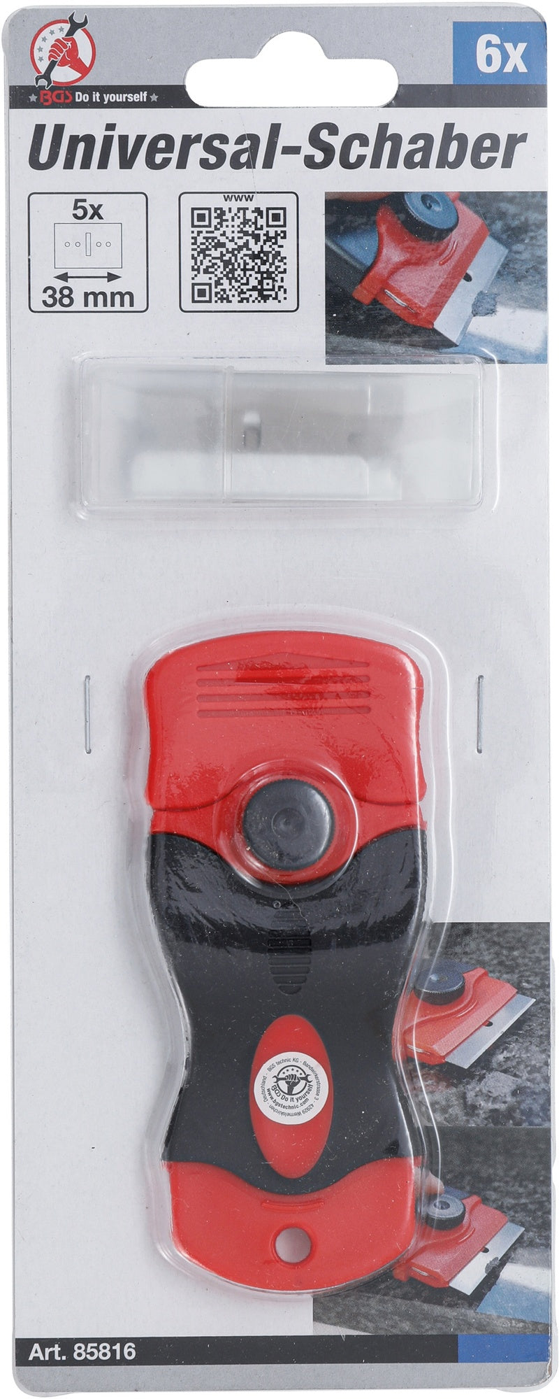 BGS DIY 85816 Satz Universal Schaber mit 5 Klingen 38mm
