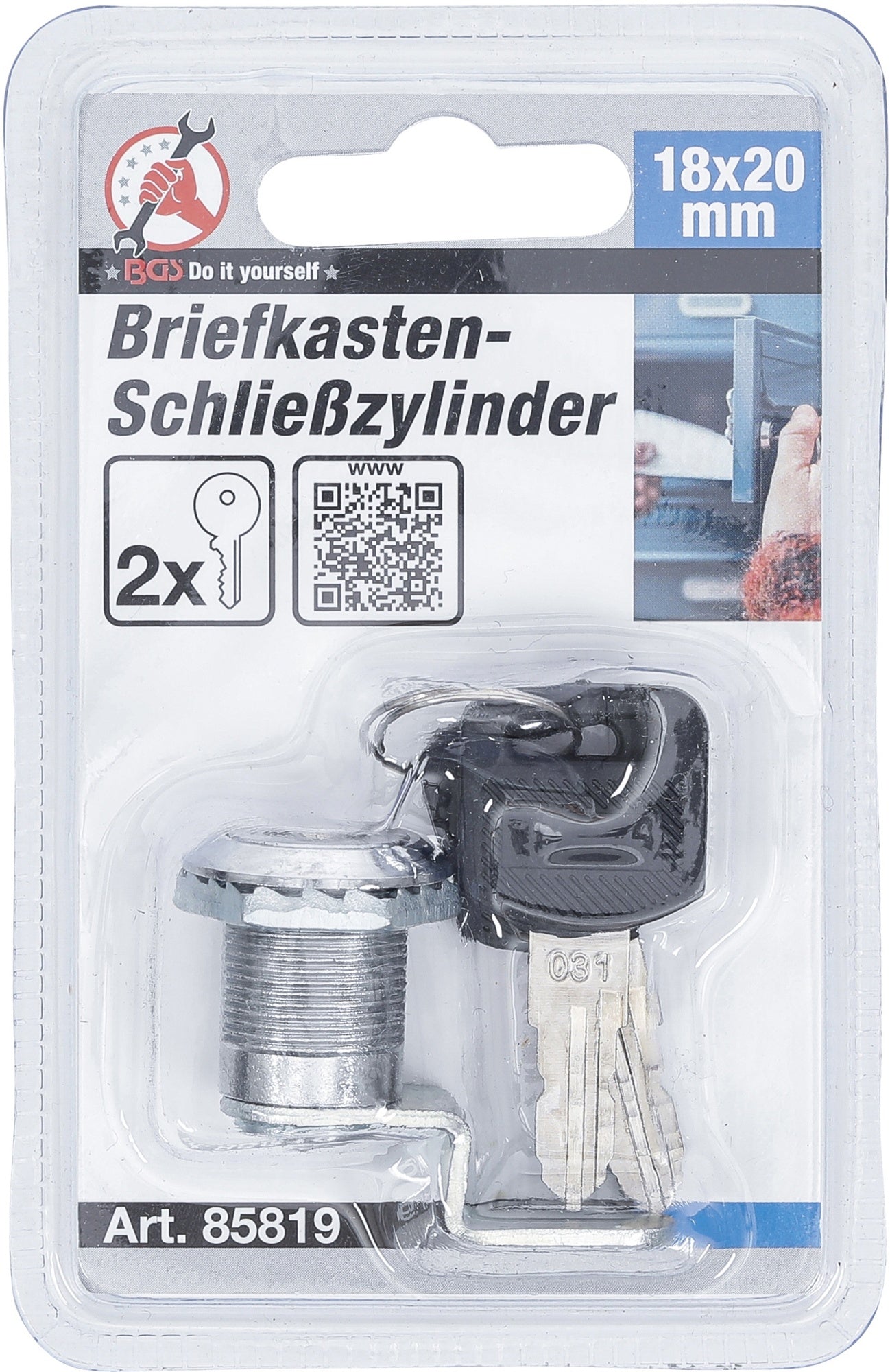 BGS DIY 85819 Briefkasten Schließzylinder 18 x 20mm
