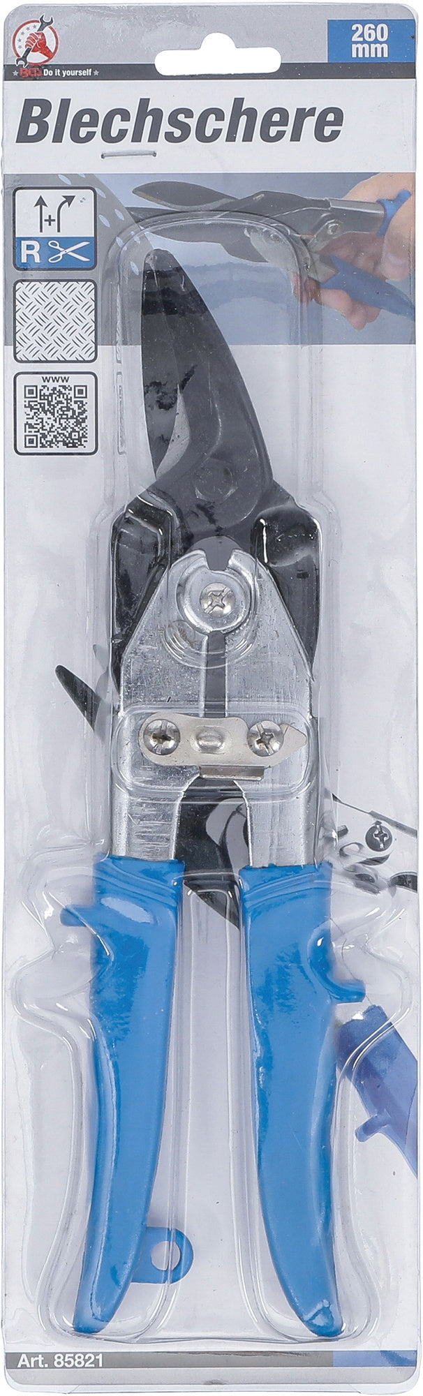 BGS DIY 85821 Blechschere rechts schneidend & gerade schneidend Länge 260mm