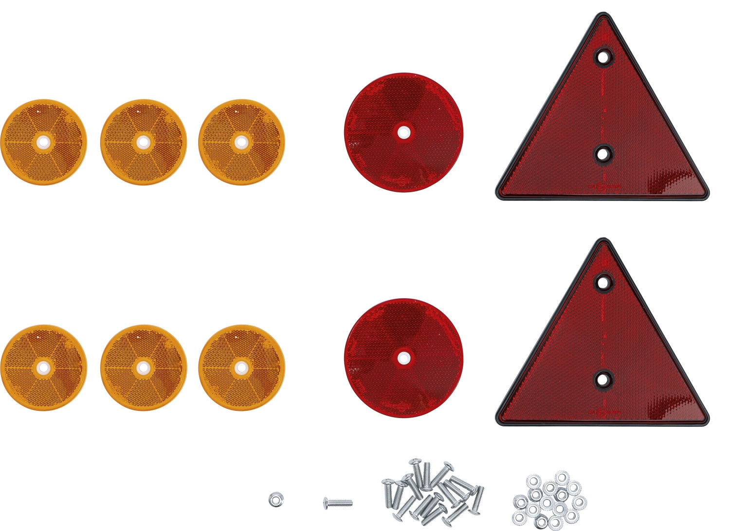 BGS DIY 8635 Satz Anhänger Reflektoren inklusive Befestigungsmaterial 12 teilig