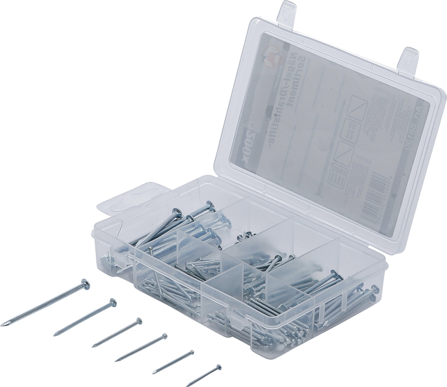 BGS DIY 88130 Sortiment Nägel Drahtstifte 200 teilig
