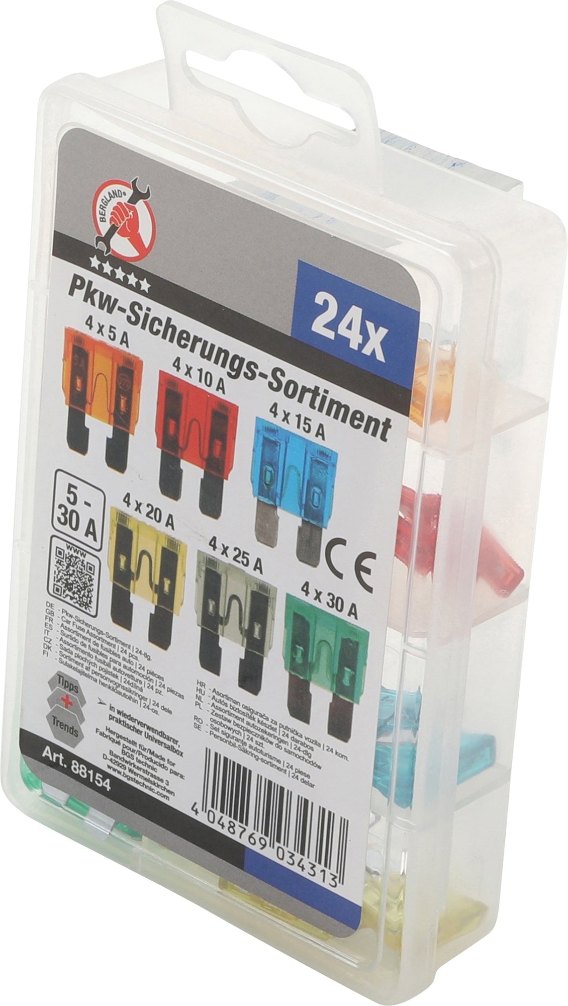 BGS DIY 88154 Sortiment Pkw Sicherungen 24 teilig