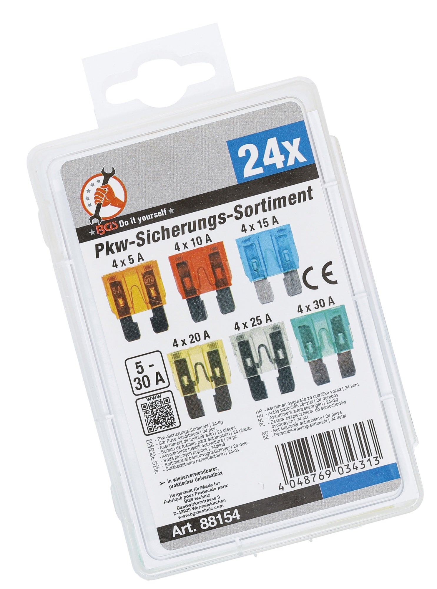 BGS DIY 88154 Sortiment Pkw Sicherungen 24 teilig