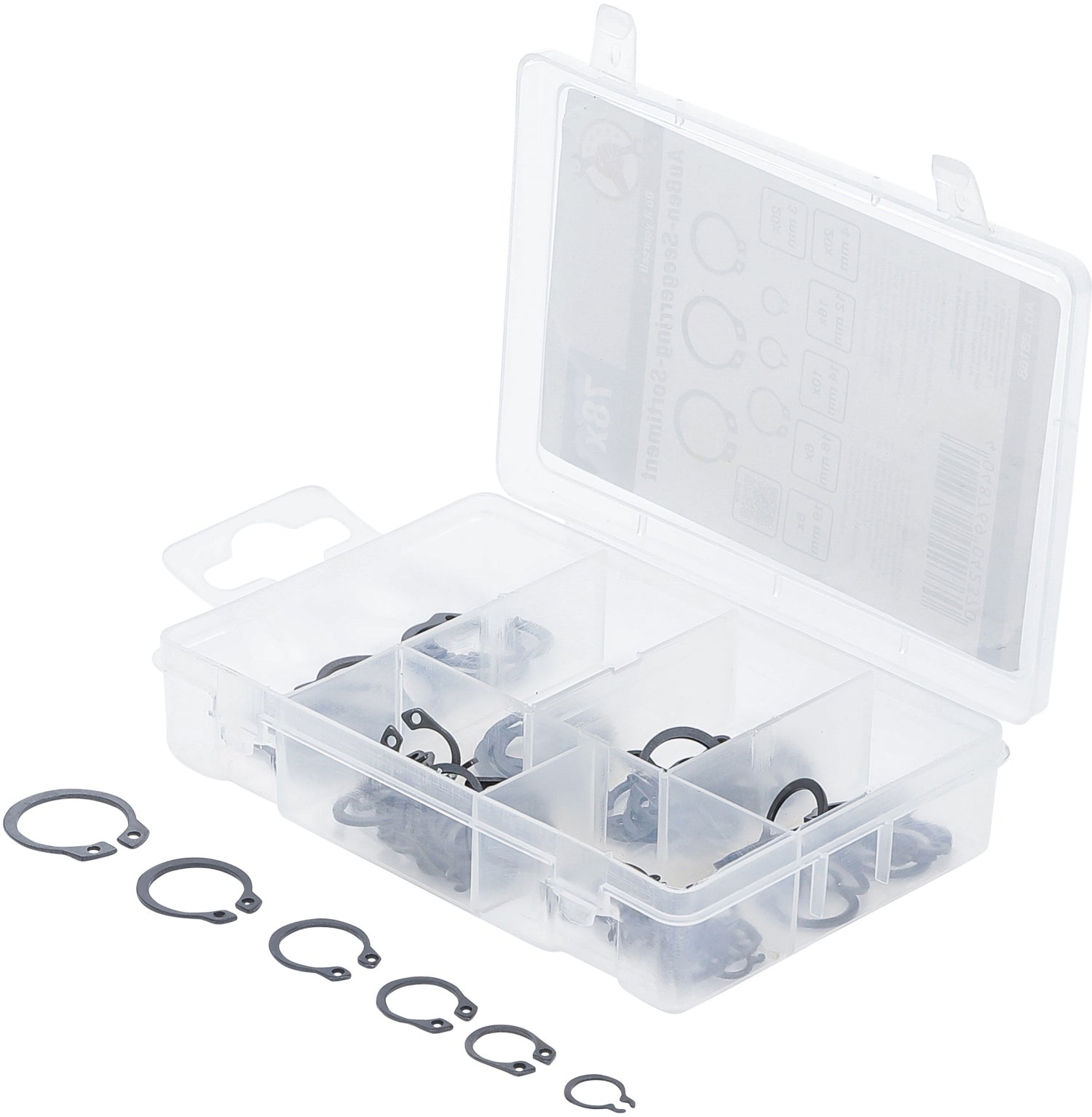 BGS DIY 88168 Sortiment Außen Seegerringe / Sprengringe Ø 8 - 19mm 78 teilig