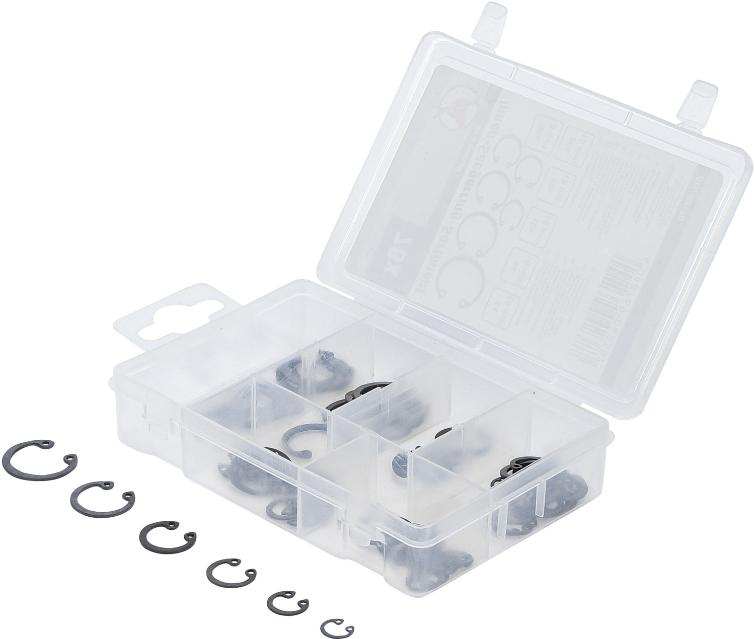 BGS DIY 88170 Sortiment Innen Seegerringe / Sprengringe Ø 8 - 19mm 78 teilig