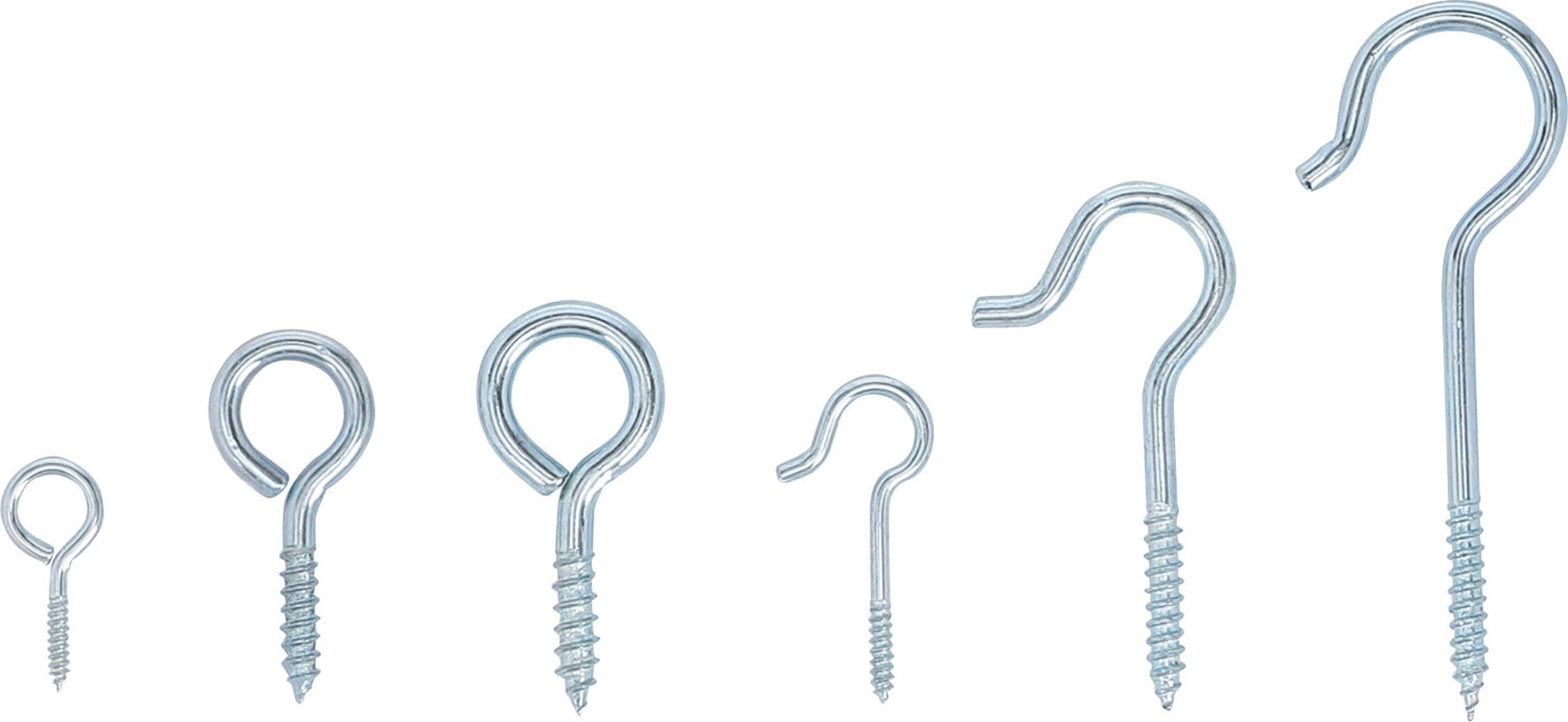 BGS DIY 88180 Sortiment Schraubhaken Ringhaken 142 teilig
