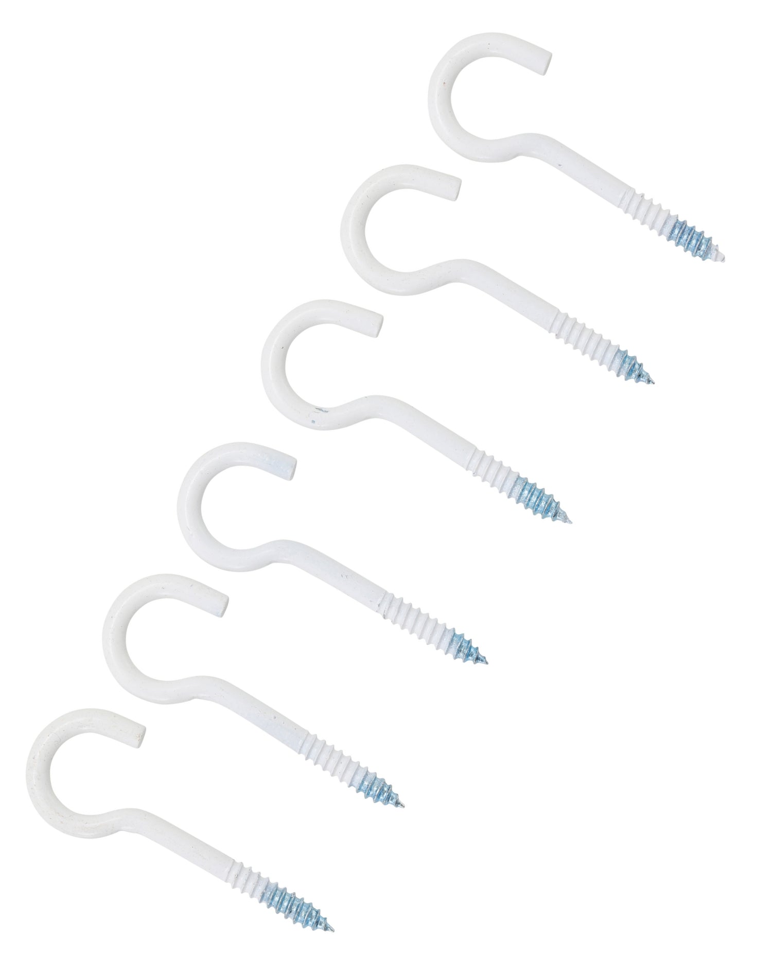BGS DIY 88181 Satz Schraubhaken weiß kunststoffummantelt 60mm 6 teilig