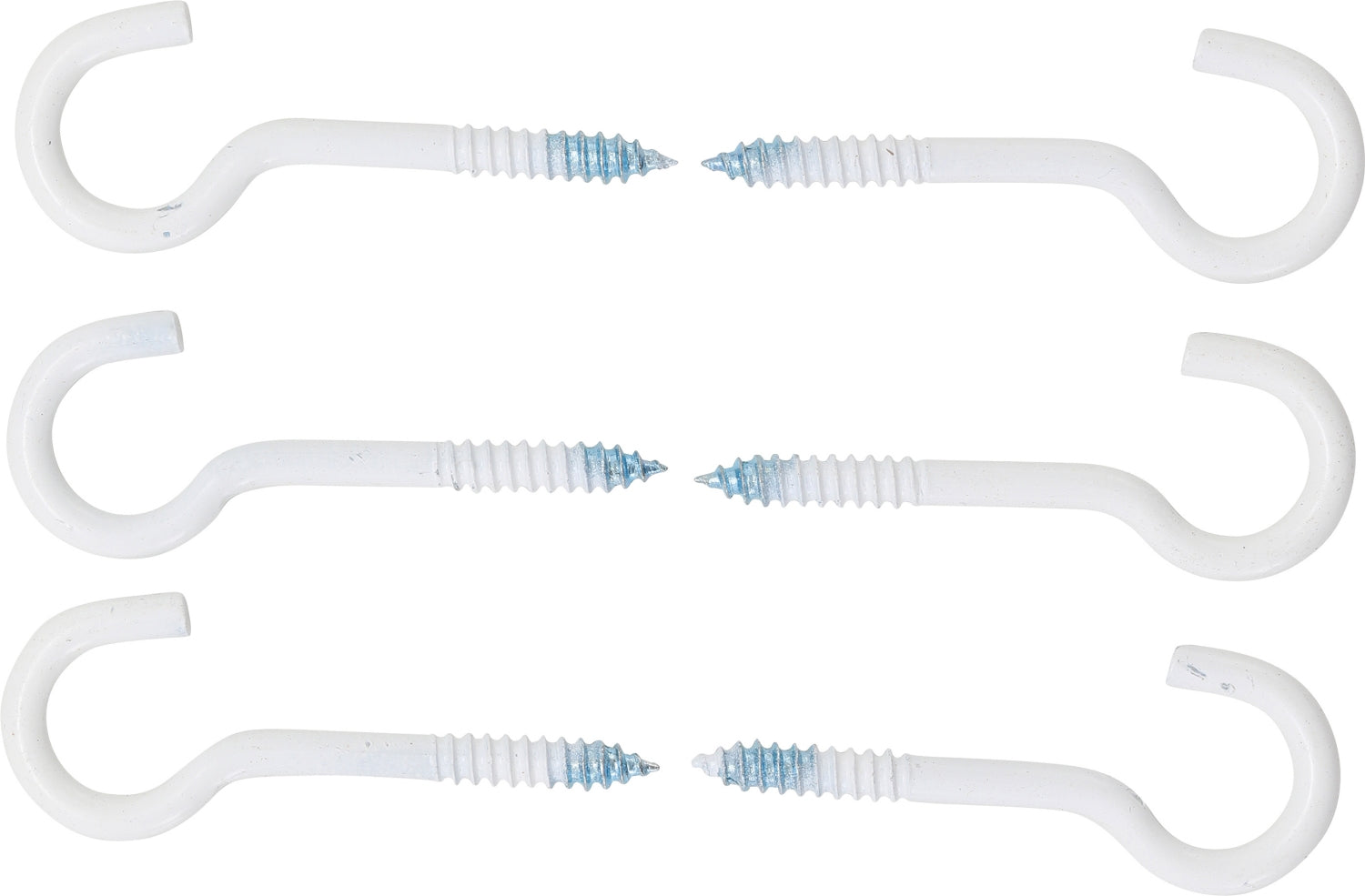 BGS DIY 88181 Satz Schraubhaken weiß kunststoffummantelt 60mm 6 teilig