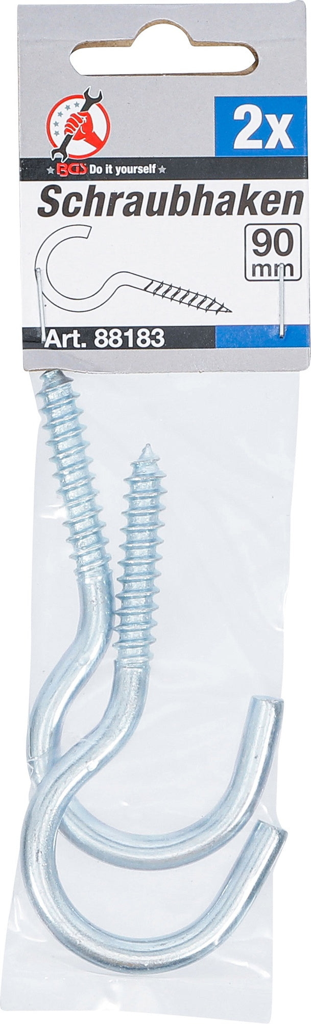 BGS DIY 88183 Satz Schraubhaken 90mm 2 teilig