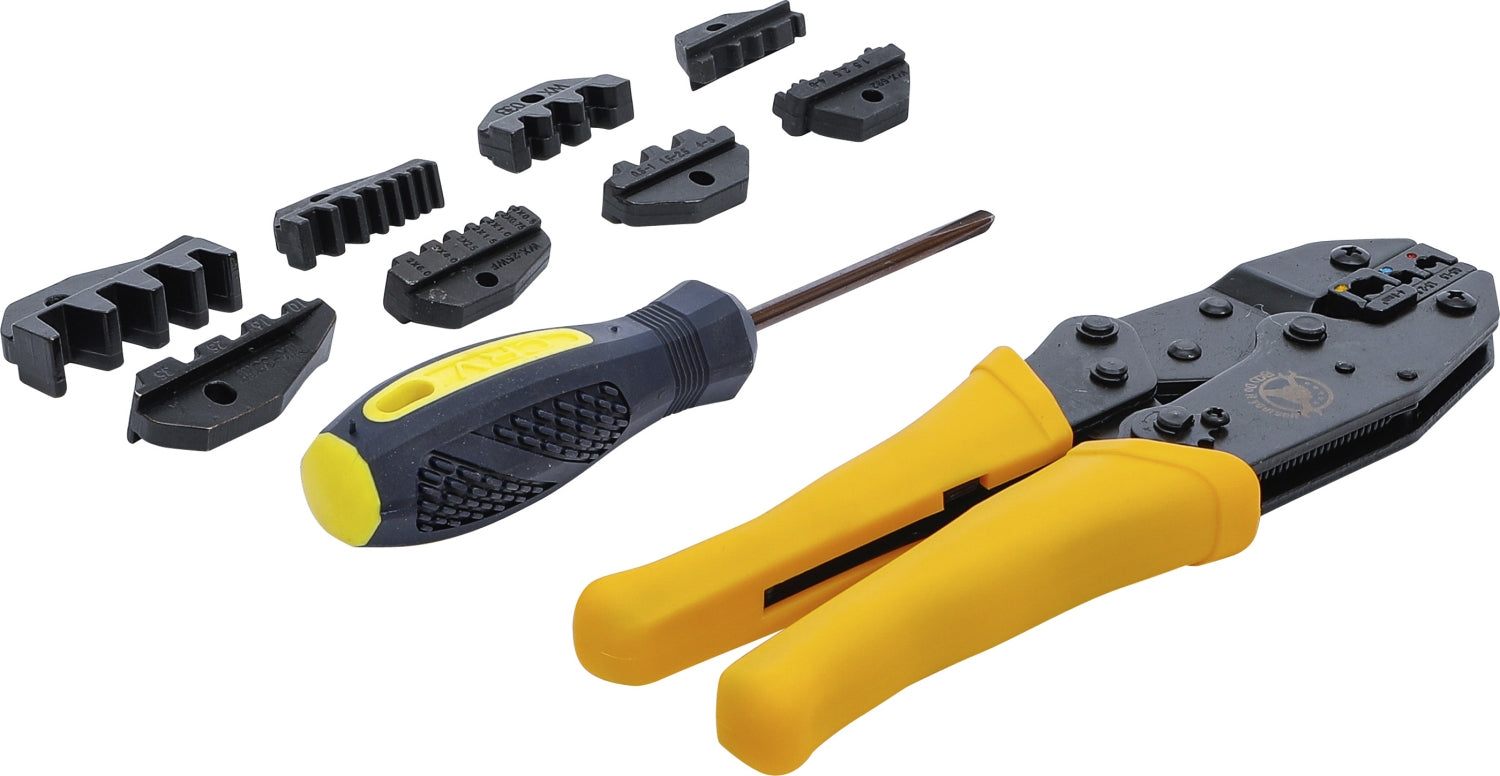 BGS DIY 9070 Satz Crimpzange mit 5 Paar Backen