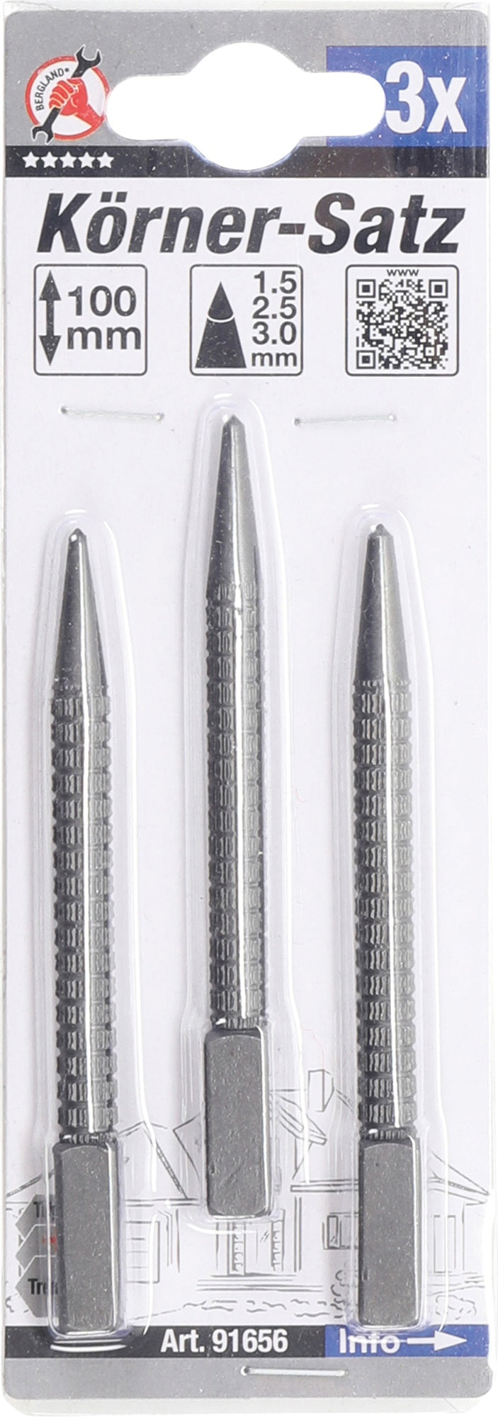 BGS DIY 91656 Satz Körner 3 teilig