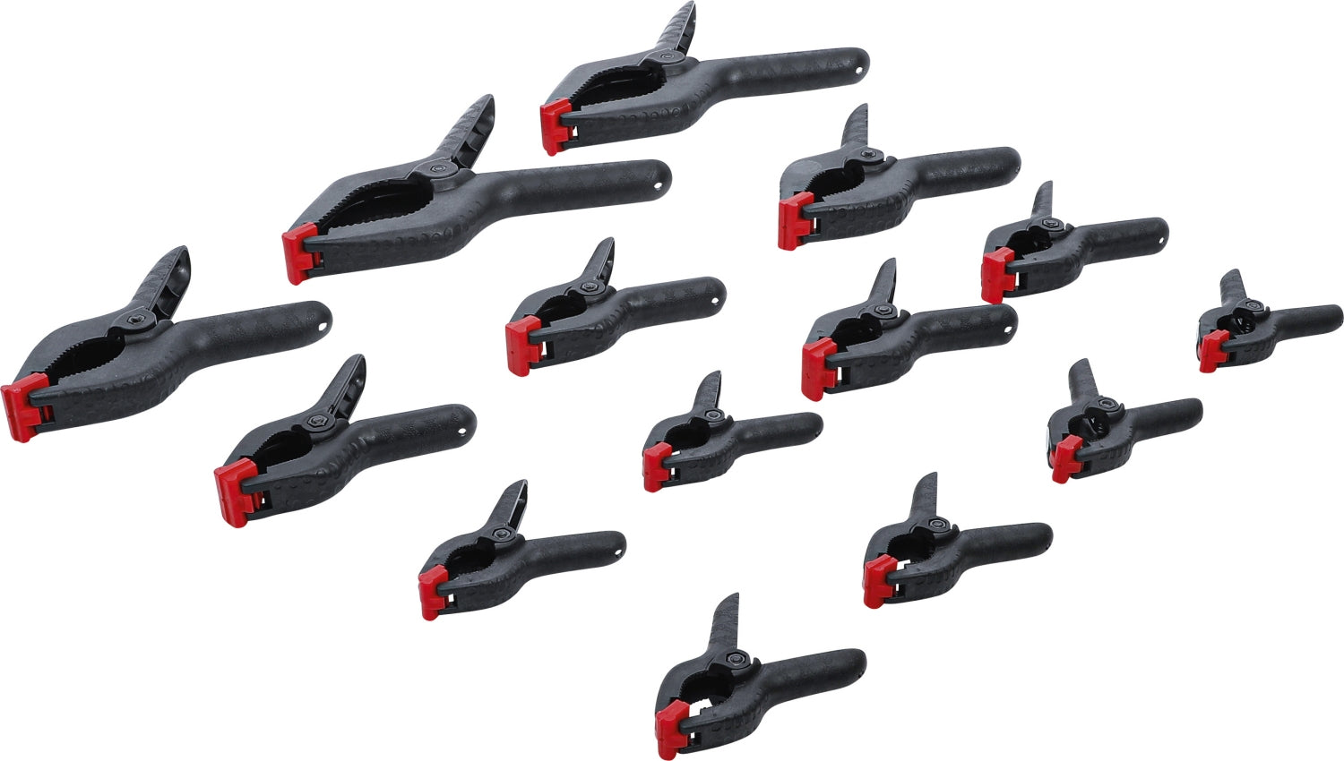 BGS DIY 91837 Satz Leimzwingen 4 verschiedene Längen & Spannbereiche 14 teilig