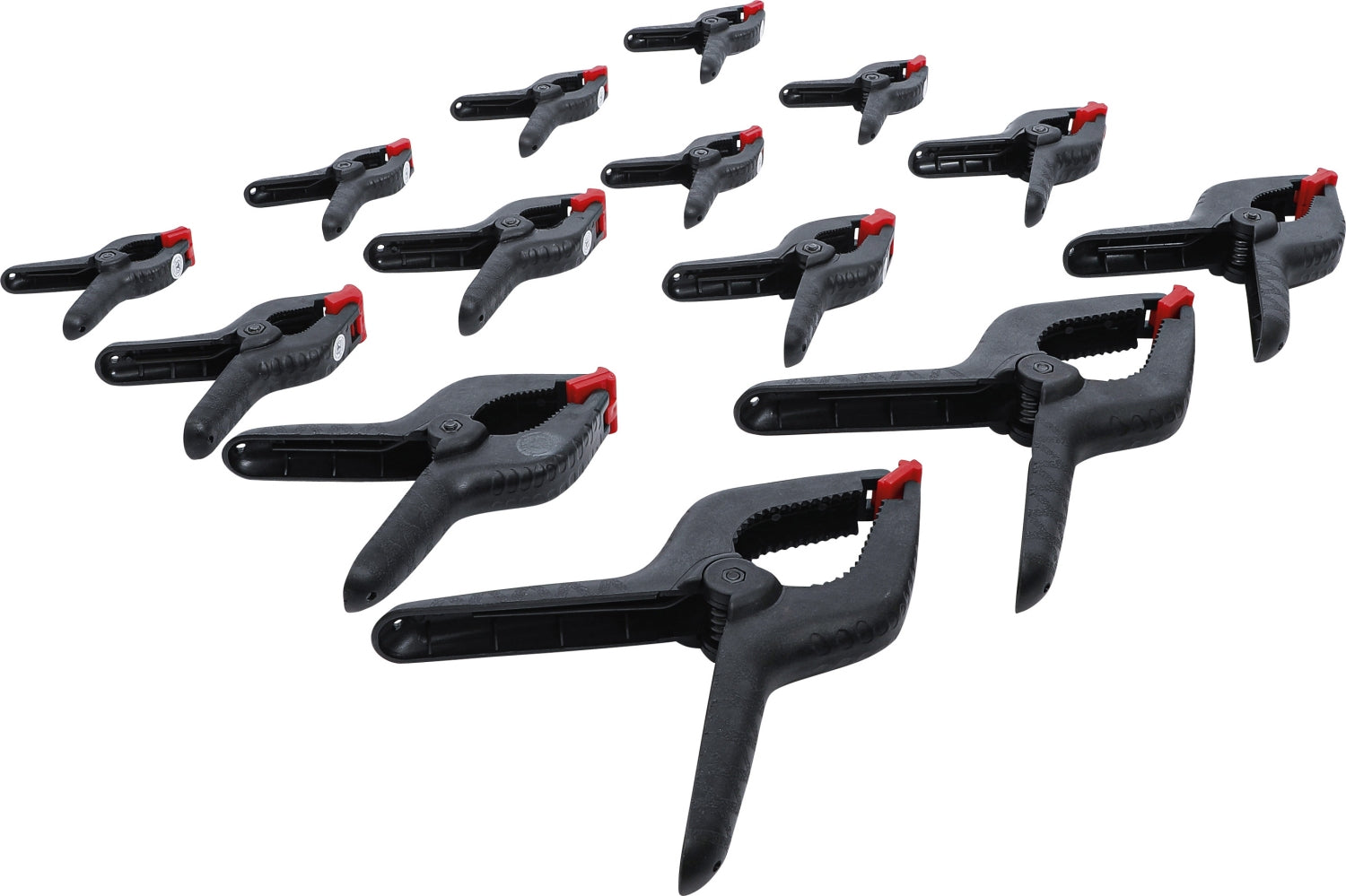 BGS DIY 91837 Satz Leimzwingen 4 verschiedene Längen & Spannbereiche 14 teilig