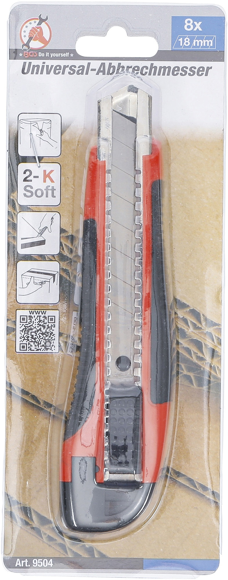 BGS 9504 Abbrechmesser Klingenbreite 18mm mit Metallführung