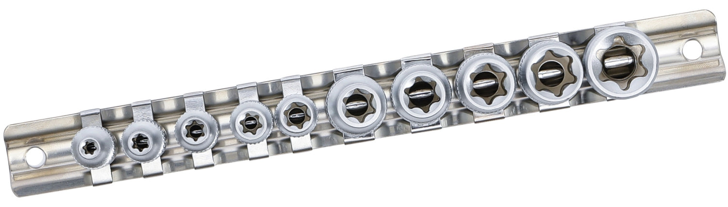 BGS DIY 9548 Satz Steckschlüsseleinsätze E-Profil Antrieb 6,3mm (1/4") & 10mm (3/8") SW E4 - E16