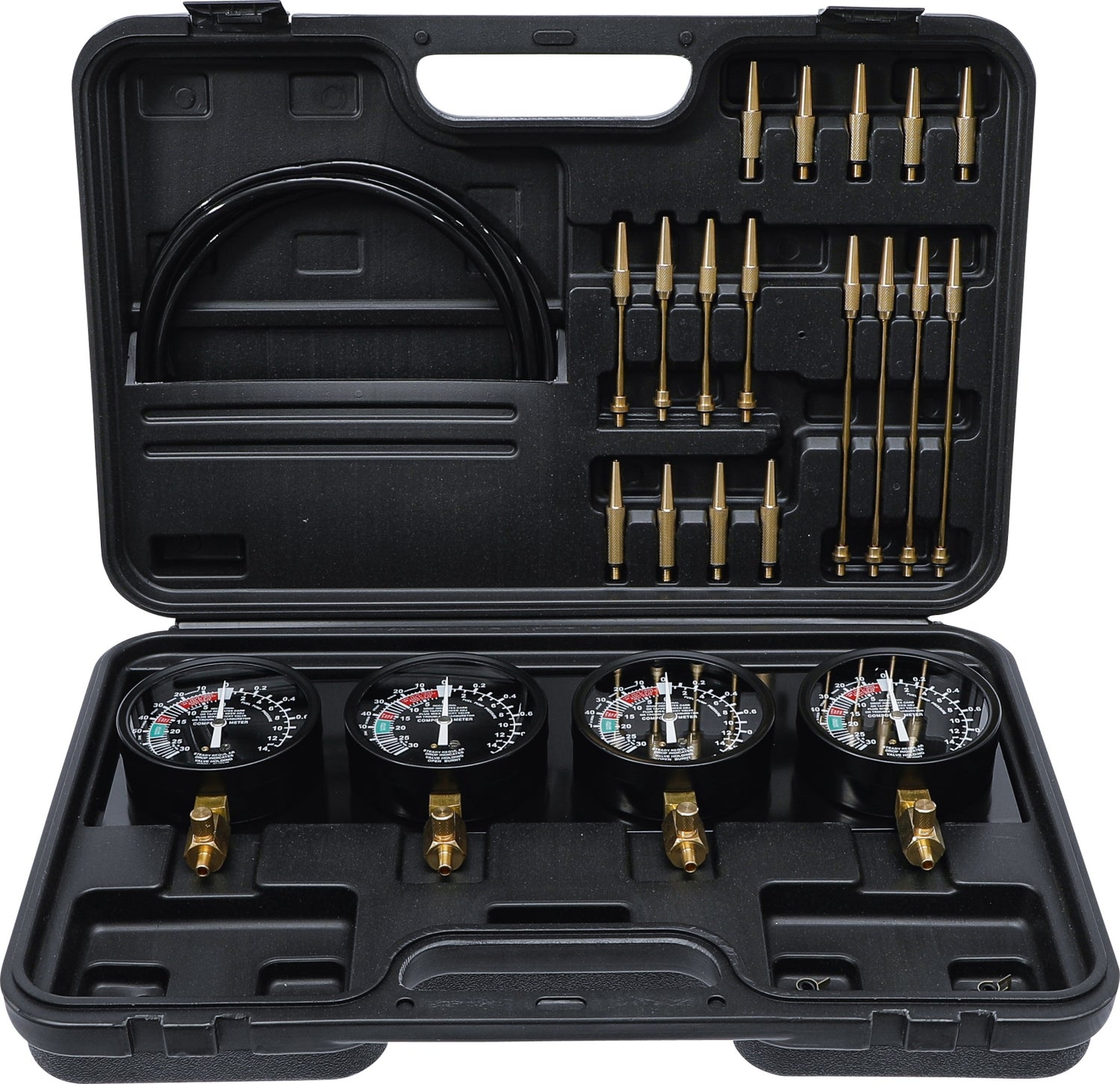 BGS DIY 962670 Testgerät für Synchron-Vergaser mit 4 Synchronuhren 26 teilig