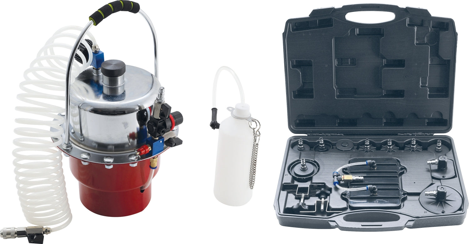 BGS DIY 9783 Satz Druckluft Bremsenentlüfter und Adapter 17 teilig