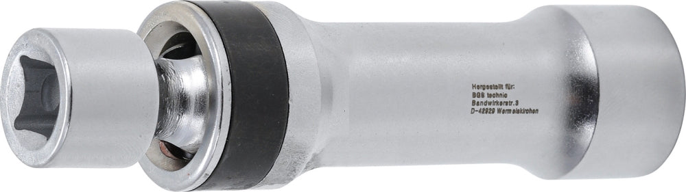 BGS 2391 Gelenkeinsatz 16mm für Zündkerzen Zwölfkant mit Haltefeder Antrieb Innenvierkant 10mm (3/8")
