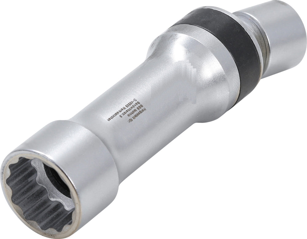 BGS 2391 Gelenkeinsatz 16mm für Zündkerzen Zwölfkant mit Haltefeder Antrieb Innenvierkant 10mm (3/8")