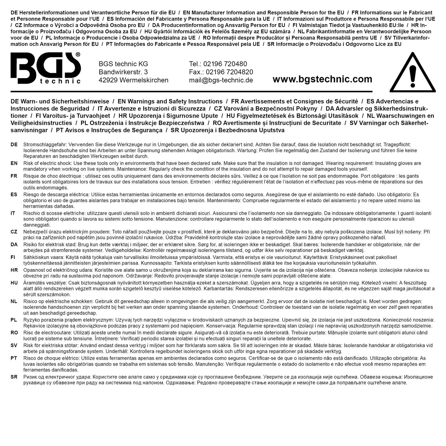 BGS 35852 VDE Schraubendreher extra dünne Spitze Schlitz 2,5mm