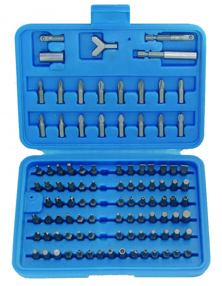 BGS 765 Bitsatz / Bitsortiment 100 teilig Torx 6-Kant XZN Triwing Kreuz / Schlitz Einsätze