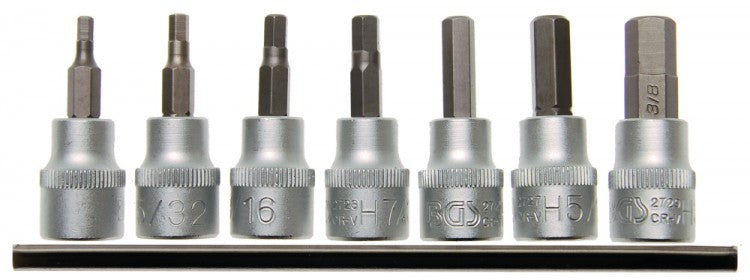BGS 5104 ZOLL Bit Satz Innensechskant 1/8" - 3/8" Antrieb 10mm (3/8") 7 teilig