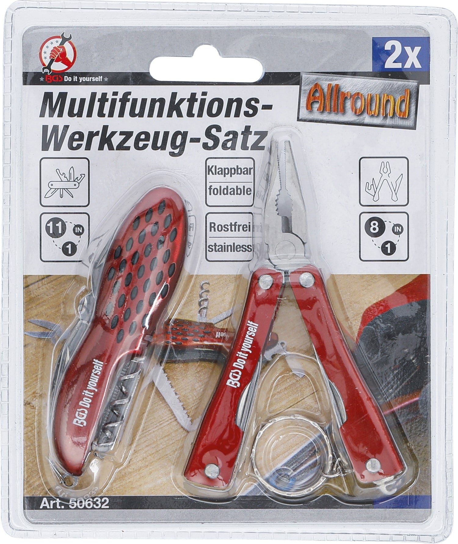 BGS DIY 50632 Multifunktionales Werkzeug Taschenmesser Multitool