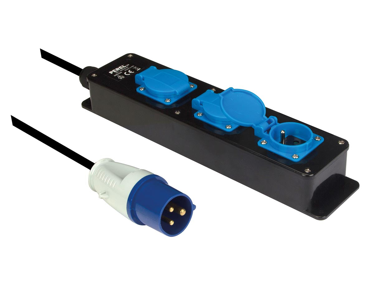 PEREL EB3CEEA2 - CEE 3-fach Verteiler 1 zu 3 für 220-250V 16A