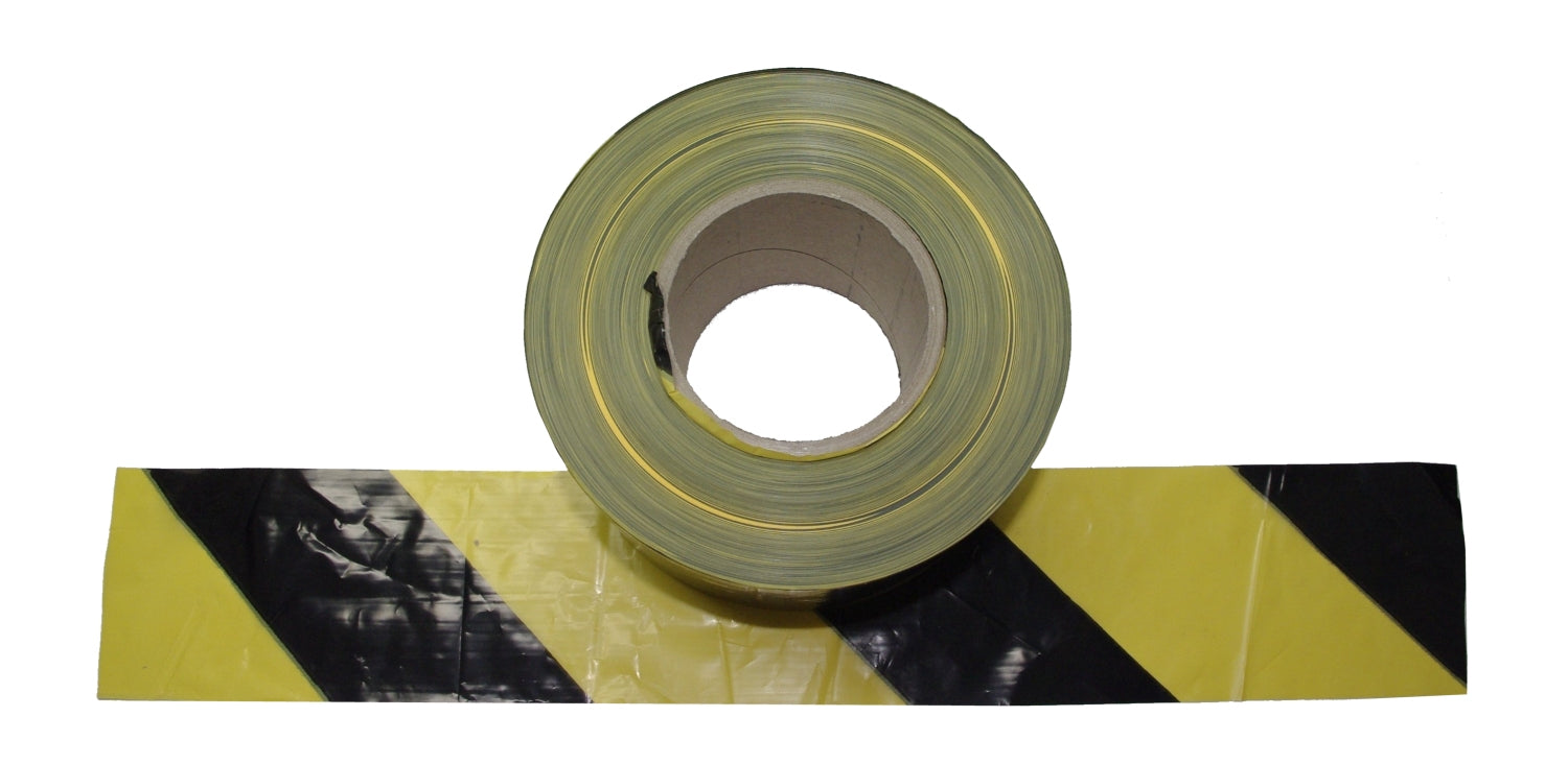 FLUID 100241 Absperrband Warnband EXTREM REISSFEST Gelb Schwarz quer gestreift Länge 500m