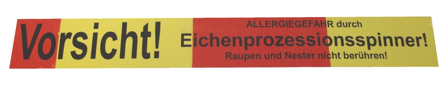 FLUID 10084 Absperrband Warnband Rot Weiß mit Aufdruck VORSICHT EICHENPROZESSIONSSPINNER Allergiegefahr Länge 500m